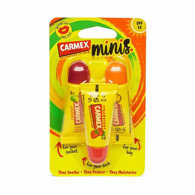 Carmex Mini Lip Balm Trio (3x5g)