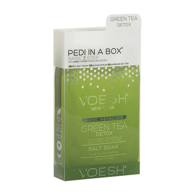 Voesh 3 Step Basic Pedi in a Box Green Tea Detox
