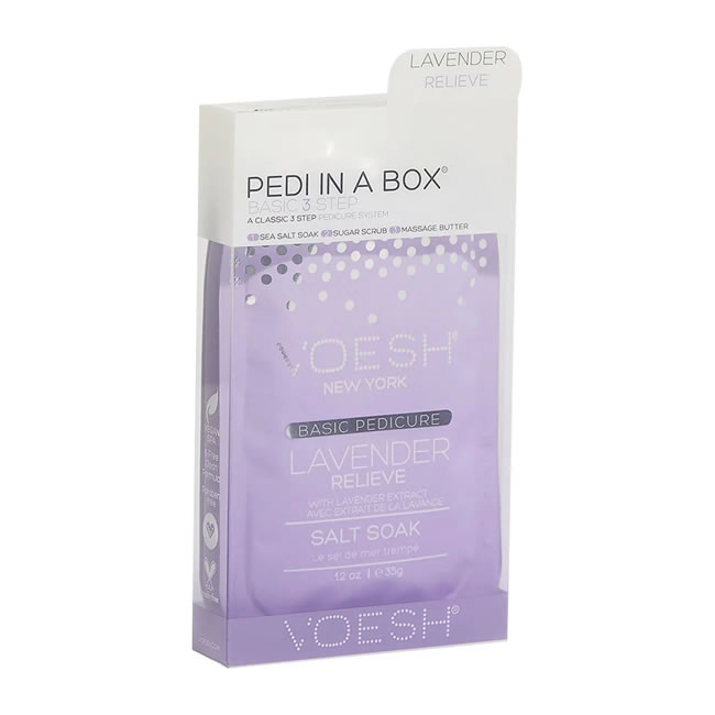 Voesh 3 Step Basic Pedi in a Box Lavender Relieve