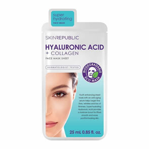 Skin Republic Hyaluronic Acid and Collagen Sheet Mask (25ml)